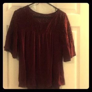 Half-Sleeve Top (Burgundy)